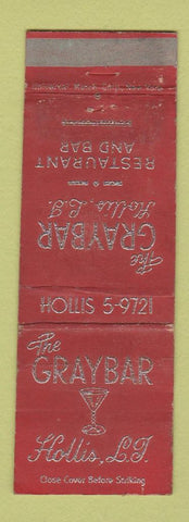 Matchbook Cover - Graybar Hollis LI NY WORN