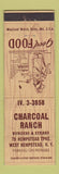 Matchbook Cover - Charcoal Ranch West Hempstead NY