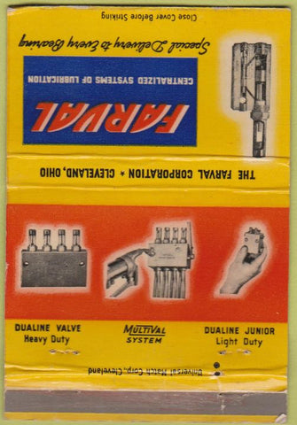Matchbook Cover - Farval Lubricants Cleveland OH WEAR 40 Strike