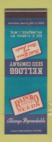 Matchbook Cover - Kellogg Seed Company Milwaukee WI Rainbo Seeds