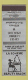 Matchbook Cover - La Boheme Beauty Salon San Francisco CA