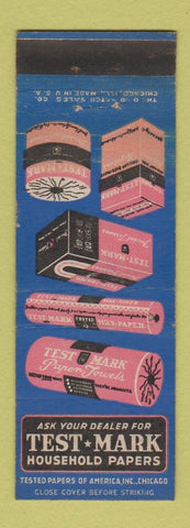Matchbook Cover - Test Mark Household Papers Chicago IL WEAR