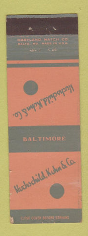 Matchbook Cover - Hochschild Kohn Baltimore MD