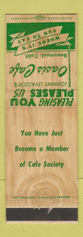 Matchbook Cover - Oasis Cafe Beaumont CA