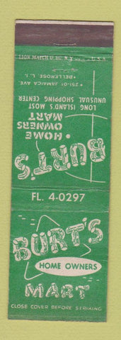 Matchbook Cover - Burt's Mart Bellerose LI NY WEAR