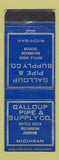 Matchbook Cover - Galloup Pipe & Supply Battle Creek Kalamazoo Jackson MI WORN