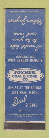 Matchbook Cover - Joyner Coal Coke Saginaw MI WEAR