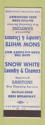Matchbook Cover - Snow White Laundry Cleaners