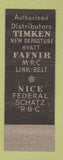 Matchbook Cover - Pruyn Bearings Philadelphia PA