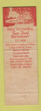 Matchbook Cover - Jay's Marine Grill seafood Dallas TX