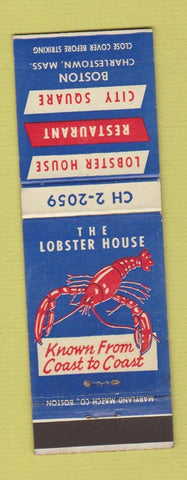 Matchbook Cover - Lobster House Restaurant Boston MA Charlestown
