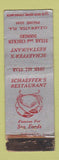 Matchbook Cover - Schaeffer's Restaurant Clearwater FL crab WORN