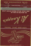 Matchbook Cover - Al Knapp's Restaurant Roby IN 40 Strike
