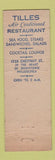 Matchbook Cover - Tillies Restaurnt Philadelphia PA feature lobster