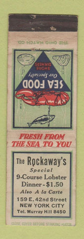 Matchbook Cover - The Rockaway's Restaurant New York City lobster