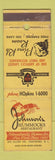 Matchbook Cover - Johnson's Hummocks Restaurant Providence RI