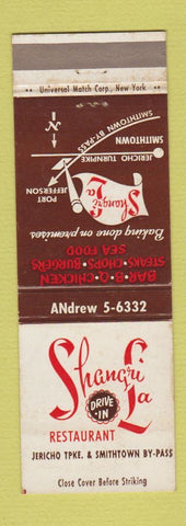 Matchbook Cover - Shangri LA Restaurant Jericho? NY WEAR