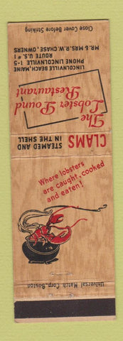 Matchbook Cover - The Lobster Pound Restaurant Lincolnville Beach ME