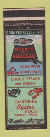 Matchbook Cover - California Oyster House Tacoma WA