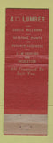 Matchbook Cover - Southampton Lumber Corp LI NY East Moriches