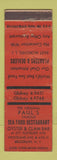 Matchbook Cover - Paul's Seafood Restaurant Brooklyn NY East Moriches LI NY