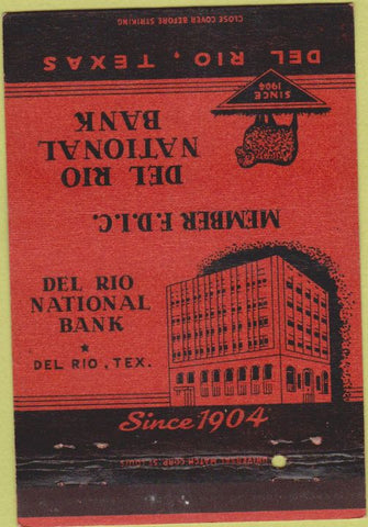 Matchbook Cover - Del Rio National Bank TX sheep 40 Strike
