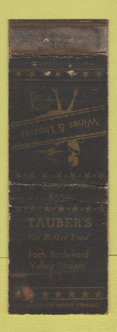 Matchbook Cover - Tauber's Restaurant Valley Streak LI NY WORN