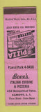 Matchbook Cover - Bove's Italian Restaurant Pizza Elmont LI NY girlie