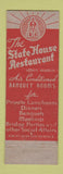 Matchbook Cover - State House Restaurant Philadelphia PA lobster