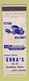 Matchbook Cover - Edna's Lobster Rolls Boothbay ME WEAR
