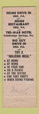 Matchbook Cover - Home Restaurant Erie PA lobster