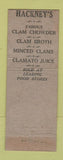 Matchbook Cover - Hackney's Restaurants Atlantic City NJ Miami Beach FL WEAR