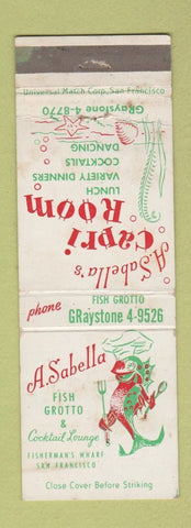 Matchbook Cover - A Sabella's Fish Grotto San Francisco CA