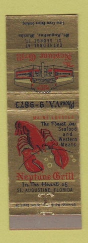 Matchbook Cover - Neptune Grill St Augustine FL lobster