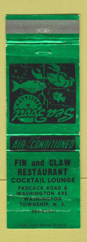 Matchbook Cover - Fin and Claw Restaurant Washington Township NJ WEAR