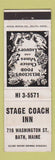 Matchbook Cover - Stage Coach Inn Bath ME
