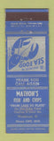 Matchbook Cover - Mathon's Fish and Chips Waukegan IL lobster ARROW