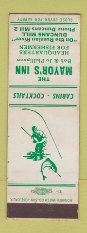 Matchbook Cover - Mayor's Inn Duncans Mill CA Mills low phone #