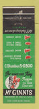 Matchbook Cover - McGinnis Resetaurant Lobster New York City WEAR