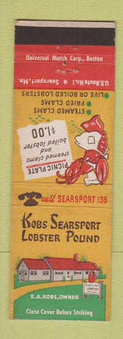 Matchbook Cover - Kobs Searsport Lobster Pound ME