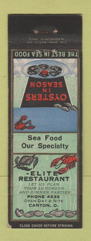 Matchbook Cover - Elite Restaurant Canton OH lobster