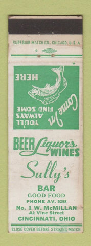 Matchbook Cover - Sully's Bar Cincinnati OH
