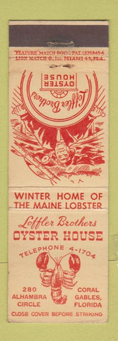 Matchbook Cover - Loffler Brothers Oyster House Coral Gables FL feature