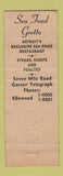 Matchbook Cover - Sea Food Grotto Detroit MI lobster BLUE