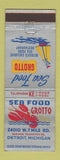Matchbook Cover - Sea Food Grotto Detroit MI lobster SILVER