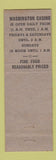 Matchbook Cover - Washington Casino Restaurant Baltimore MD