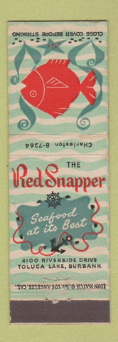 Matchbook Cover - Red Snapper Restaurant Toluca Lake Burbank CA