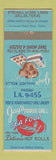 Matchbook Cover - Jay's Marine Grill Dallas TX lobster