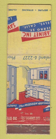 Matchbook Cover - Saw Cabinet Company Los Angeles CA MISCUT 30 Stick MISPRINT