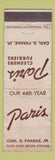 Matchbook Cover - Paris Cleaners Furriers